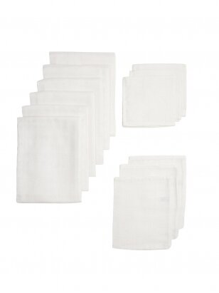 12th Gauze (muslin) diaper set, Meyco Baby (Basic Uni White)