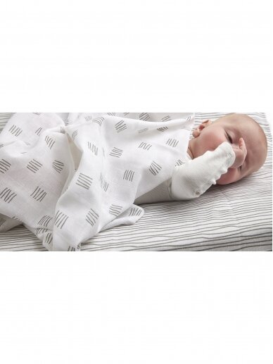 Gauze (muslin) diaper set, 9-piece, Meyco Baby (Block stripe - grey) 3