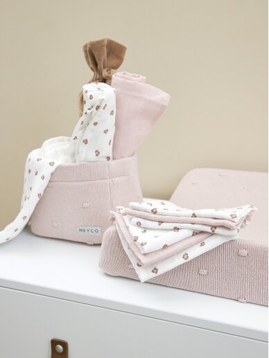 Gauze (muslin) diaper set, 9-piece, Meyco Baby (Mini Panther - Soft Pink) 2