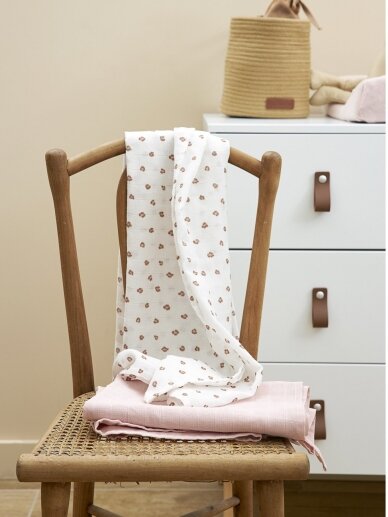 Gauze (muslin) diaper set, 9-piece, Meyco Baby (Mini Panther - Soft Pink) 3