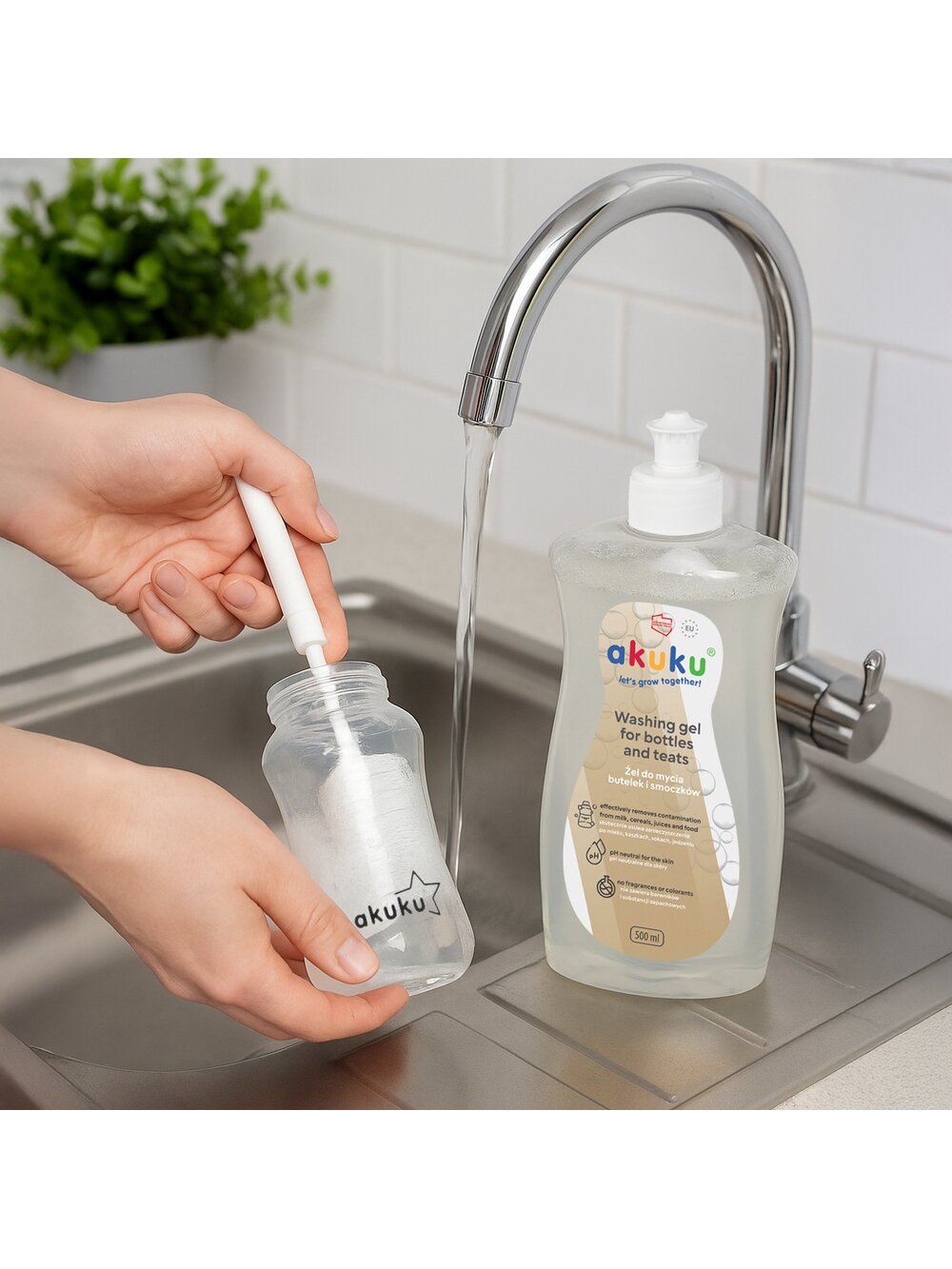 Akuku čiulptukų ir buteliukų plovimo skystis 500ml A0712 2 Akuku čiulptukų ir buteliukų plovimo skystis 500ml A0712 2