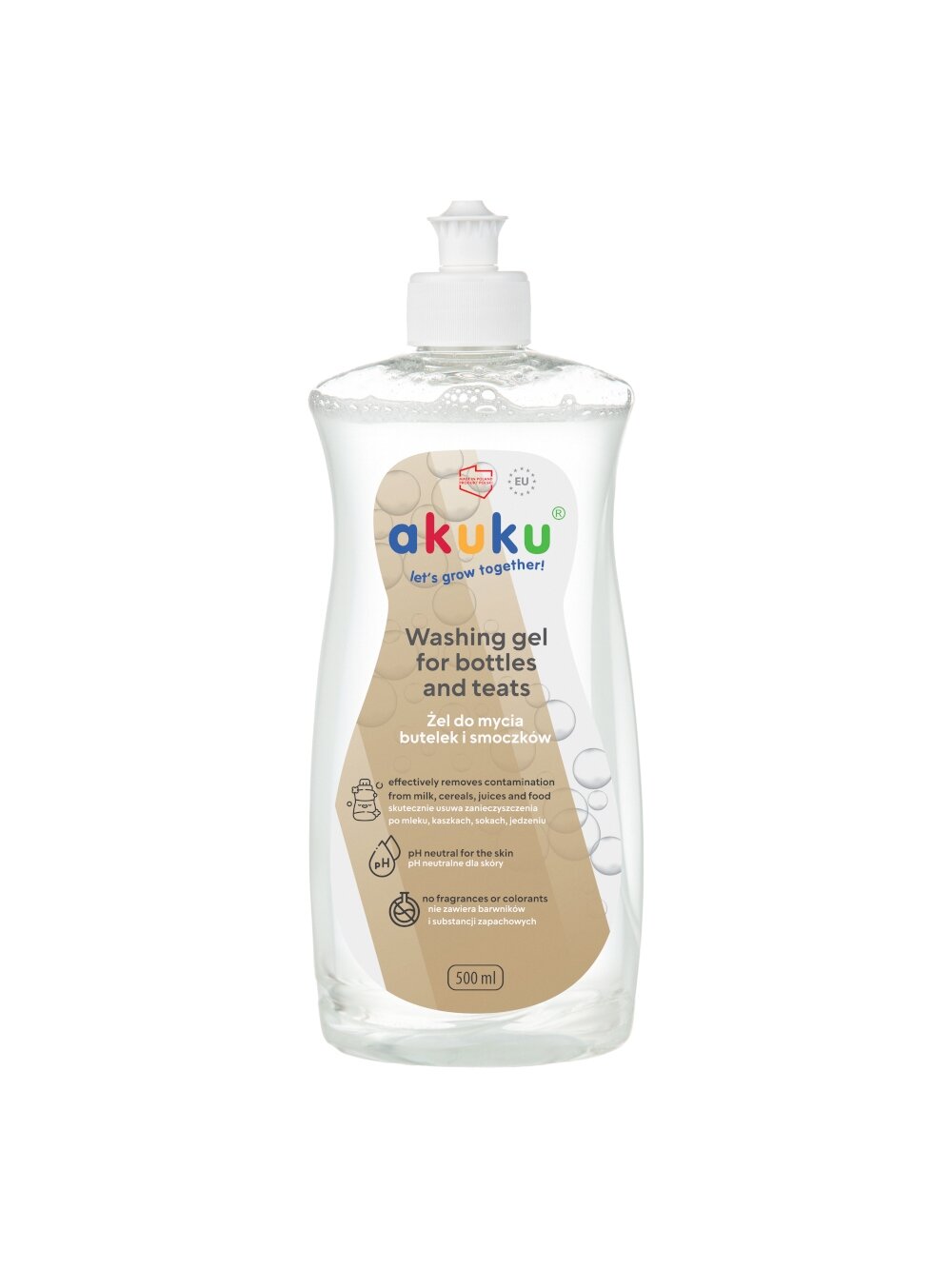 Akuku čiulptukų ir buteliukų plovimo skystis 500ml A0712 Akuku čiulptukų ir buteliukų plovimo skystis 500ml A0712