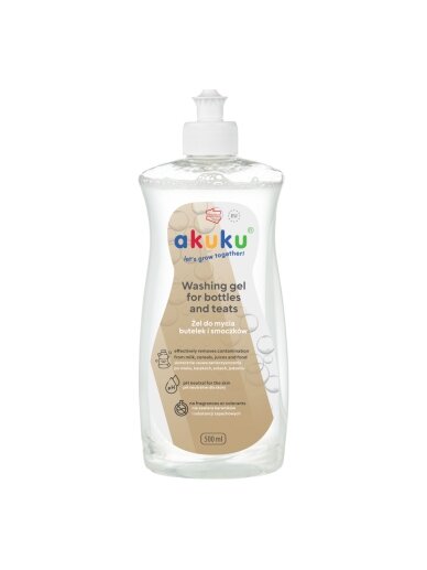 Akuku čiulptukų ir buteliukų plovimo skystis 500ml A0712 Akuku čiulptukų ir buteliukų plovimo skystis 500ml A0712