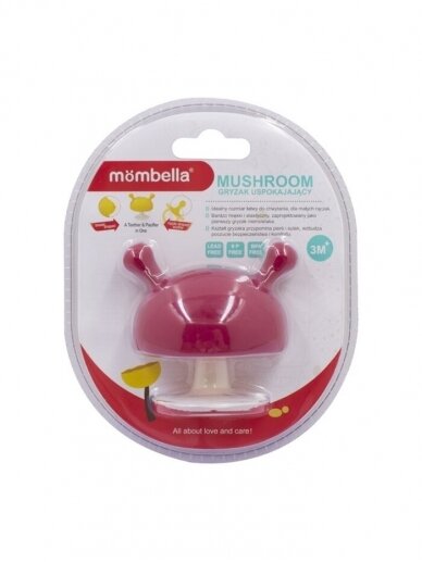 MOMBELLA MIMI MUSHROOM SOOTHE TEETHER TOY FOR 3 MONTHS BABY WITH A FREE CLIP 4 MOMBELLA MIMI MUSHROOM SOOTHE TEETHER TOY FOR 3 MONTHS BABY WITH A FREE CLIP 4