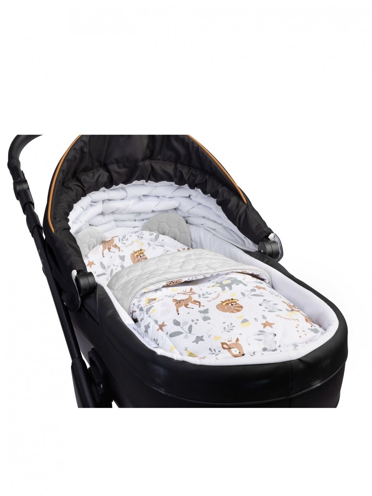Komplektas vežimėliui Antklodė+pagalvėlė SILLO Velvet White Forest 1