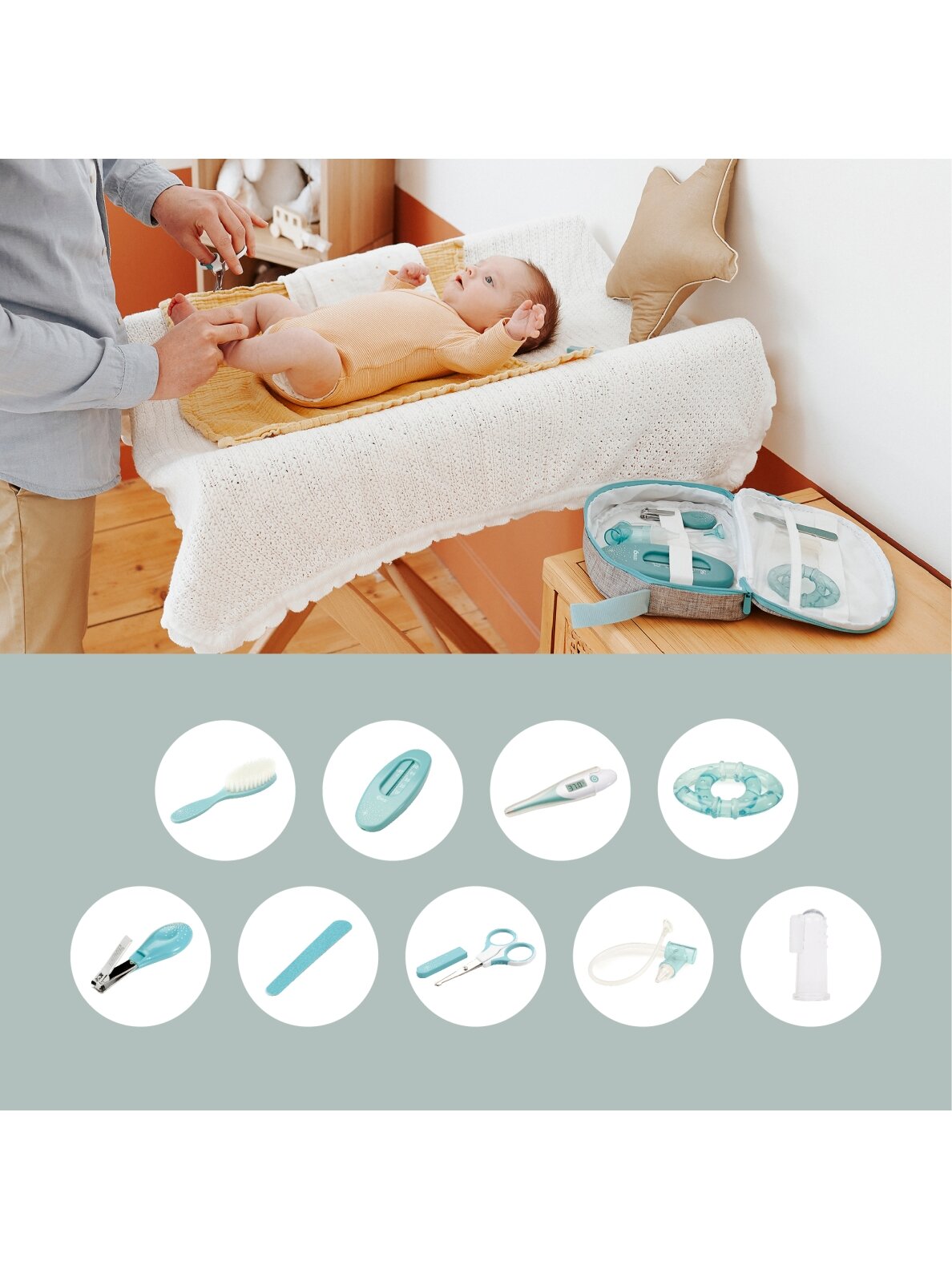 Babymoov kūdikio priežiūros rinkinys 9 aksesuarai Aqua A032002 2