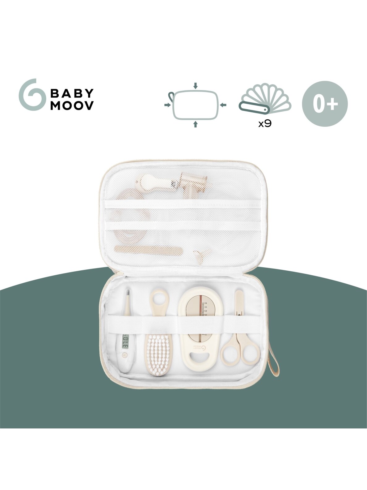 Babymoov kūdikio priežiūros rinkinys 9 aksesuarai Sand A032008 1