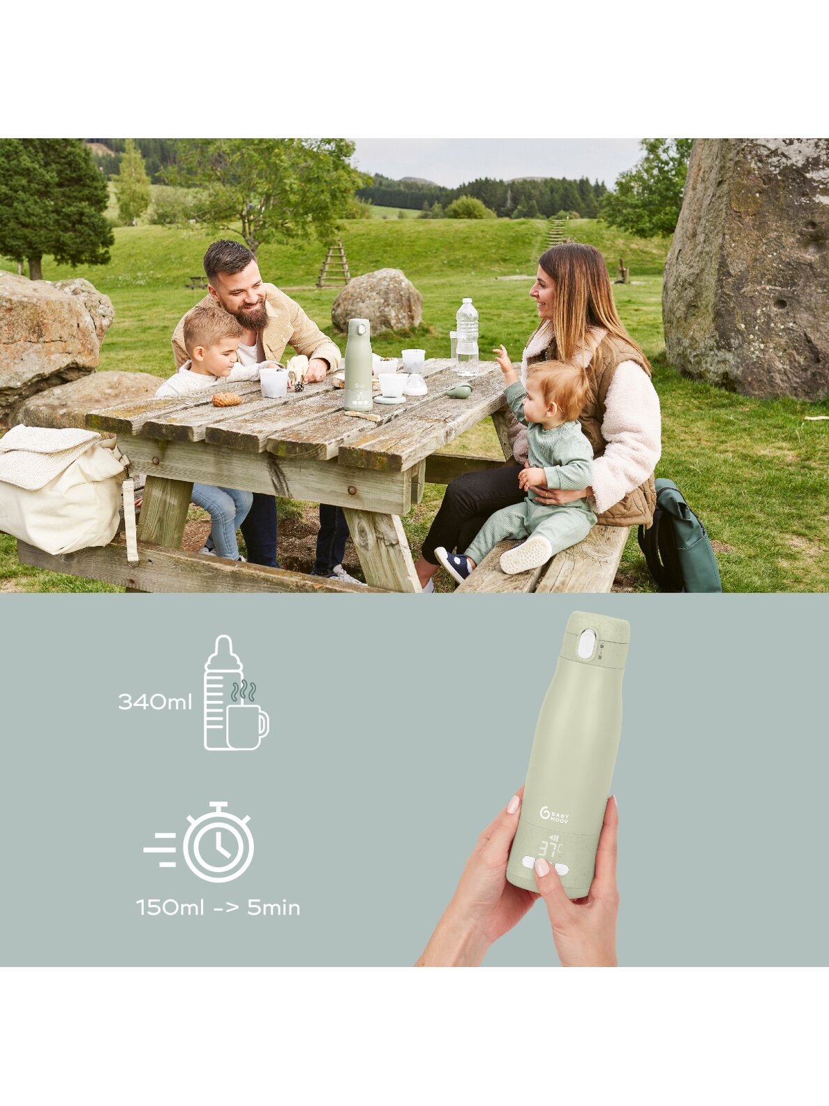 Babymoov šildytuvas kelioninis Moov & Feed žalias A002104 4