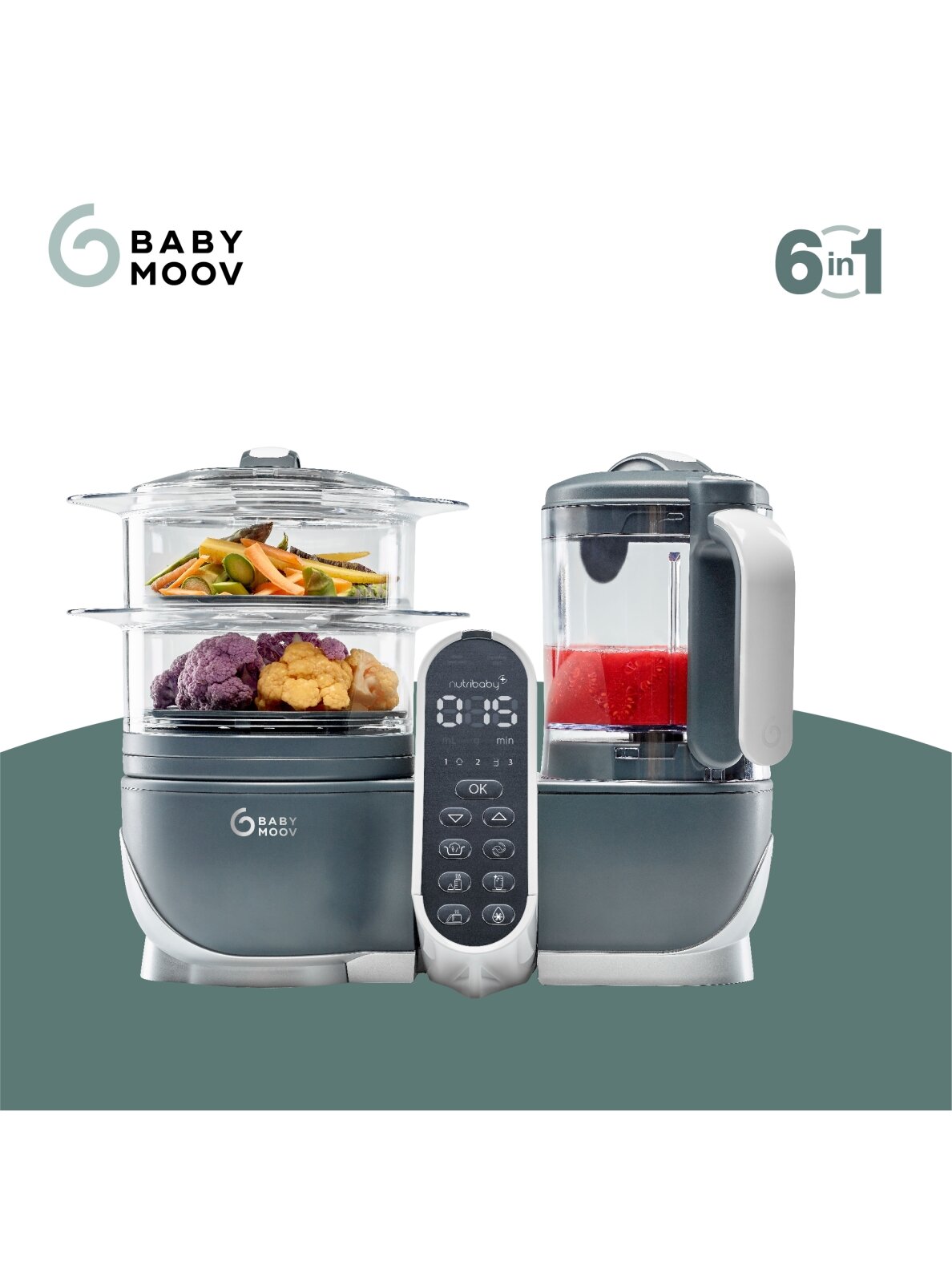 Babymoov trintuvas garintuvas Nutribaby + 6/1 pilkas A001124 1