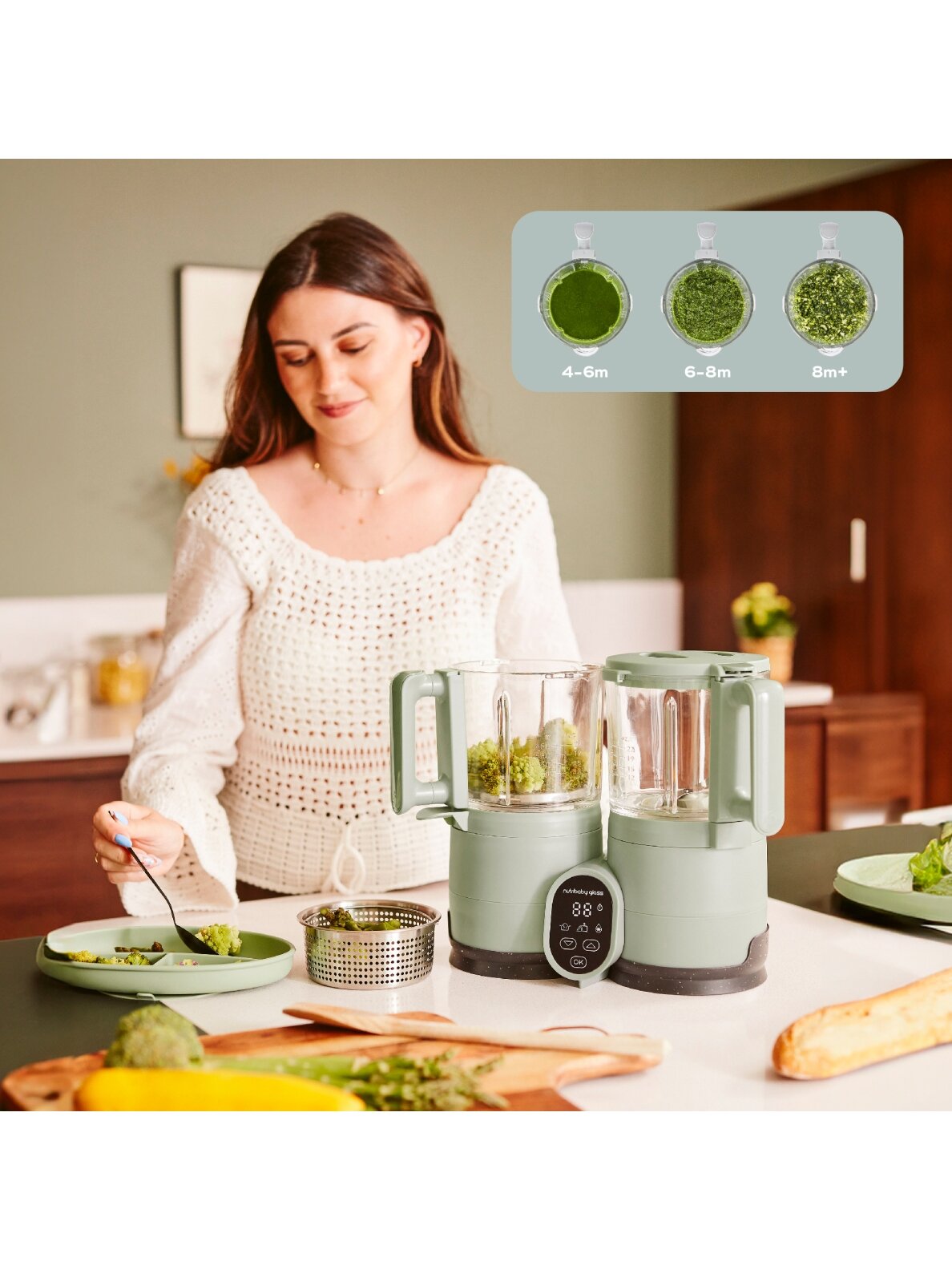 Babymoov trintuvas garintuvas Nutribaby stiklinis žalias A001138 6