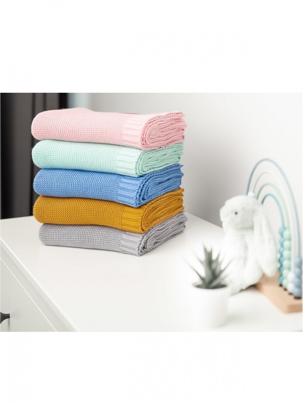 Bamboo-cotton blanket for baby, 80x100, by Sensillo (pink) 8