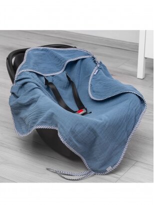 Muslino antklodė vaikiškai kėdutei, Sensillo (mėlyna)