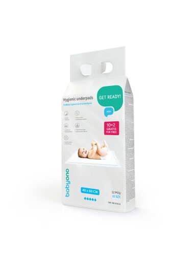 Babyono kūdikio pervystymo paklotai 12 vnt 40x60 513/12