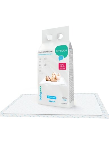 Babyono kūdikio pervystymo paklotai 12 vnt 40x60 513/12