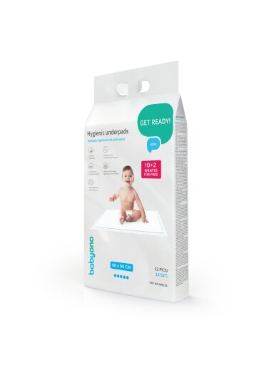 Babyono kūdikio pervystymo paklotai 12vnt 60x90 509/12
