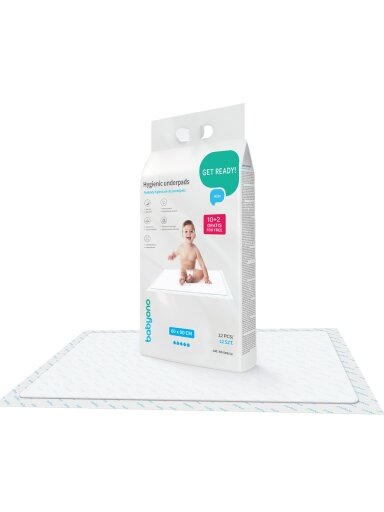 Babyono kūdikio pervystymo paklotai 12vnt 60x90 509/12
