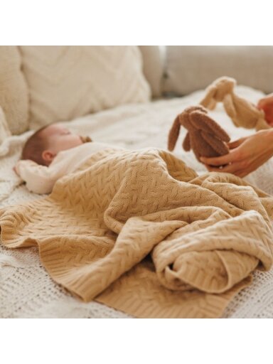 Merino vilnos pledas tamsiai kreminis 1648/02 baby Ono