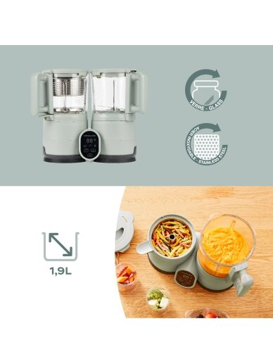 Babymoov trintuvas garintuvas Nutribaby stiklinis žalias A001138 5