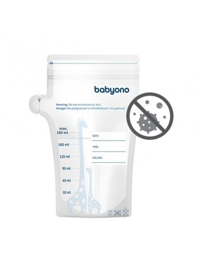 BabyOno maišeliai motinos pienui laikyti užšaldyti 30 vnt.x180 ml, 1084 4 BabyOno maišeliai motinos pienui laikyti užšaldyti 30 vnt.x180 ml, 1084 4