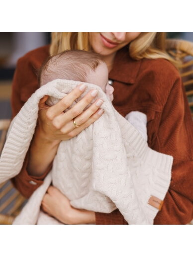 Babyono pledas merino vilnos šviesiai Baltas 1648/03  6