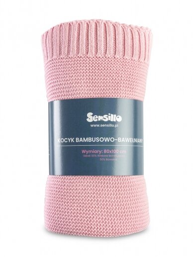 Bamboo-cotton blanket for baby, 80x100, by Sensillo (pink) 1