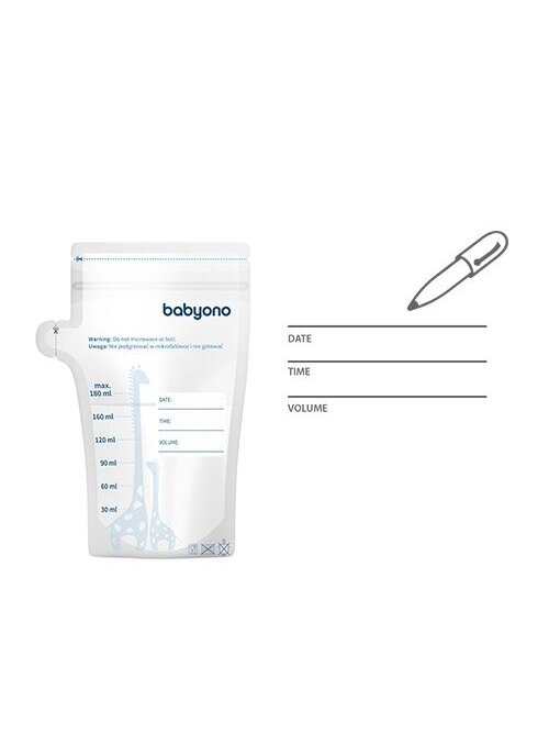 BabyOno maišeliai motinos pienui laikyti užšaldyti 30 vnt.x180 ml, 1084 8 BabyOno maišeliai motinos pienui laikyti užšaldyti 30 vnt.x180 ml, 1084 8