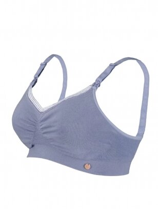 Seamless bra for nursing and pregnant women Organic, Blue, Cache coeur