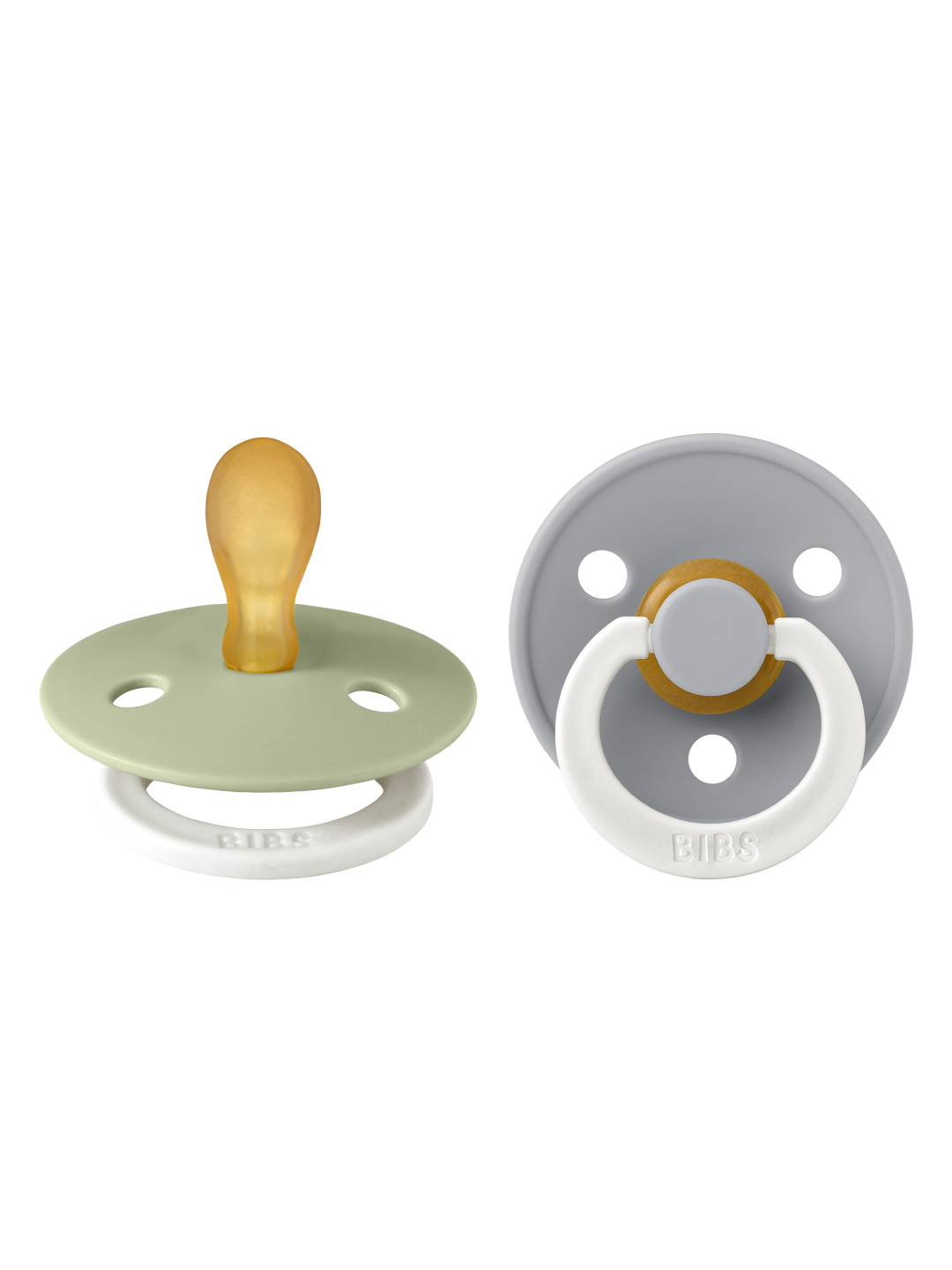 BIBS Colour Symmetrical Pacifier - 2 pcs. (Sage glow/Cloud glow) 6+months