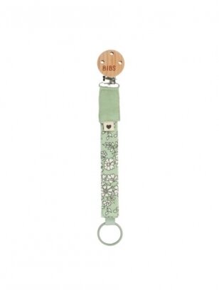 BIBS Liberty pacifier holder, Capel Sage/green with flowers