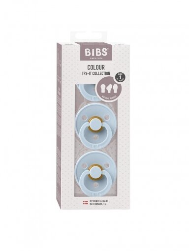 BIBS čiulptukų rinkinys Try It, 3vnt. Baby Blue 0+mėn BIBS čiulptukų rinkinys Try It, 3vnt. Baby Blue 0+mėn