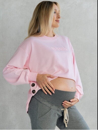 Latte Mama Maternity & Nursing Sweatshirt (Pink) 2