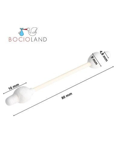 Bocioland krapštukai ausims vaikiški saugus medvilniniai 60 vnt BL159