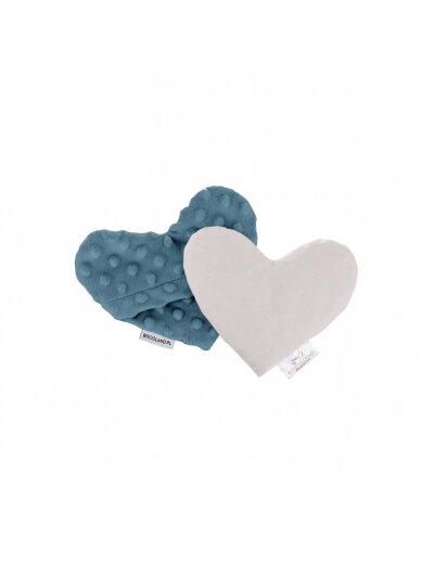 Bocioland vyšnių kauliukų pagalvėlė širdėlė mėlyna BOC0219