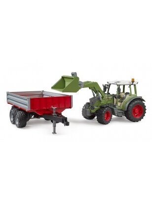 BRUDER 1:16 Fendt Vario 211 traktorius su priekiniu krautuvu ir paverčiama priekaba, 02182