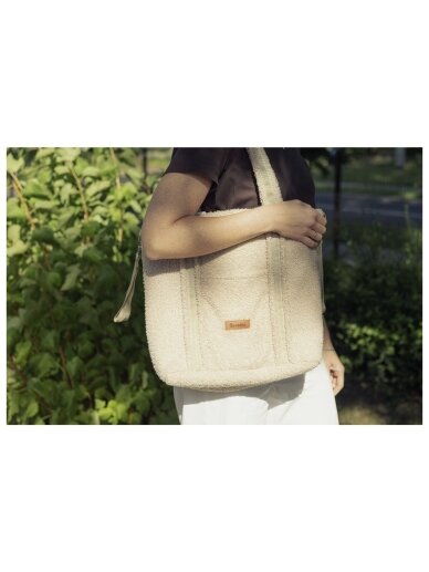 Bouclé Stroller Bag Classic, Light Beige, Sensillo 3