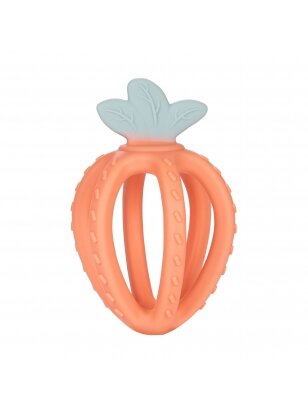 CANPOL BABIES 3D silikoninis jautros kramtukas, 3 mėn.+, STRAWBERRY, 80/400_ora