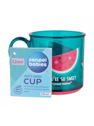 CANPOL BABIES puodelis su rankena, 12 mėn+, 170 ml, 2/100