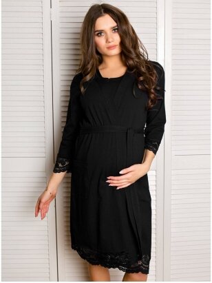 Robe for pregnant and nursing, Grace, by ForMommy (black)