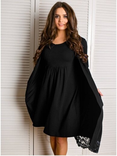 Robe for pregnant and nursing, Grace, by ForMommy (black) 2