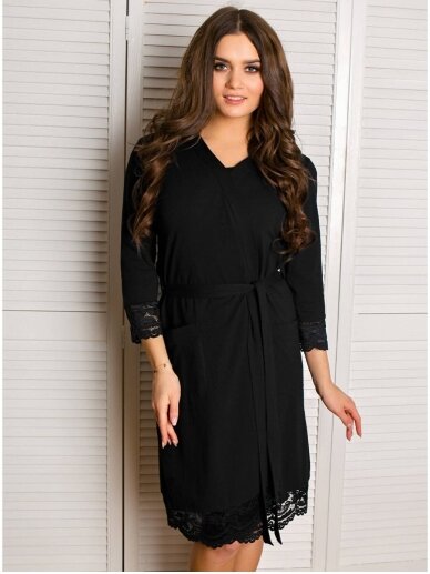 Robe for pregnant and nursing, Grace, by ForMommy (black) 3