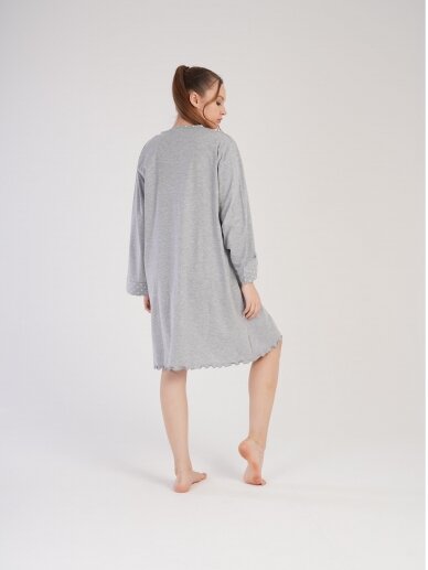 Maternity robe, Dots, by Vienetta (grey/white) 3