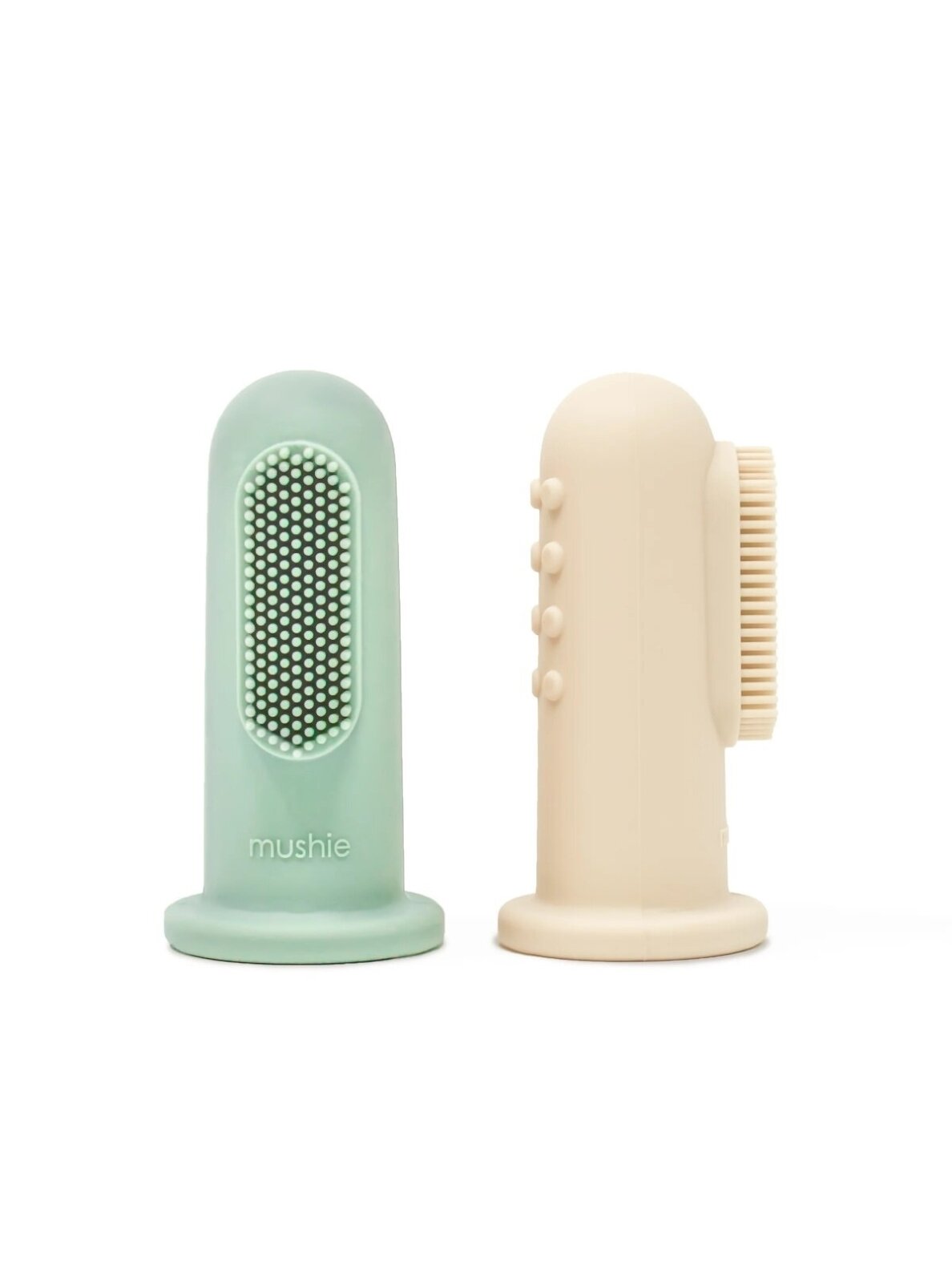 Finger Toothbrush Set of 2, Mushie (Shifting Sand / Cambridge Blue)