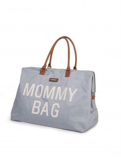 Didelė mamos rankinė - krepšys MOMMY BAG, Grey of white, Childhome 10