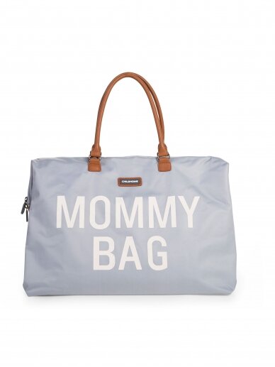 Didelė mamos rankinė - krepšys MOMMY BAG, Grey of white, Childhome 11