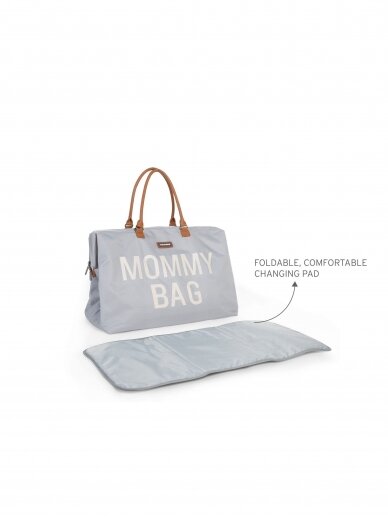 Didelė mamos rankinė - krepšys MOMMY BAG, Grey of white, Childhome 3