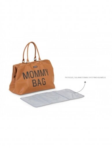 Didelė mamos rankinė - krepšys MOMMY BAG Brown (odinos imitacija) 4