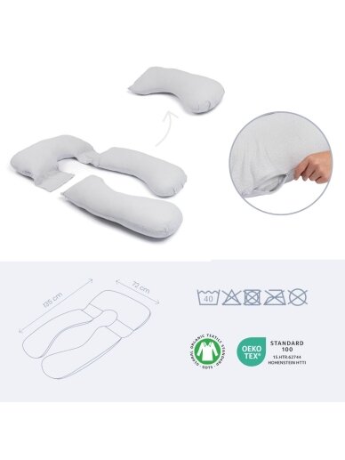 Doomoo Maxxy Nursing Pillow, Dots grey 1