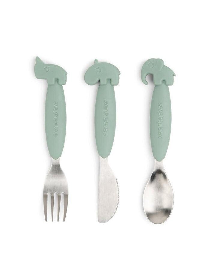 Done by Deer children’s cutlery set Green