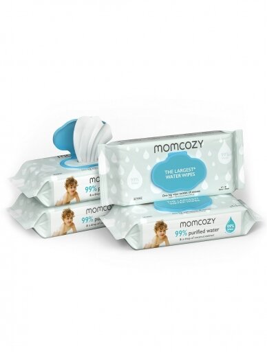 MOMCOZY drėgnos servetėlės XL dydis, 4 pakuotės po 60 vnt MOMCOZY drėgnos servetėlės XL dydis, 4 pakuotės po 60 vnt