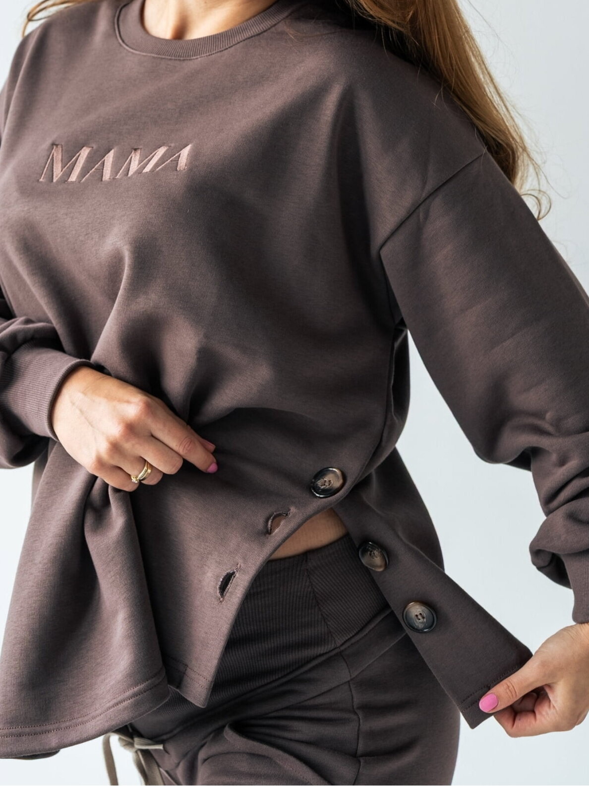 Latte Mama Maternity & Nursing Sweatshirt (Chocolate) Latte Mama Maternity & Nursing Sweatshirt (Chocolate)